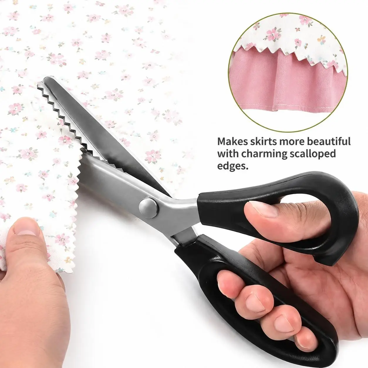 1PC【Black】Zigzag Lace Craft Scissors