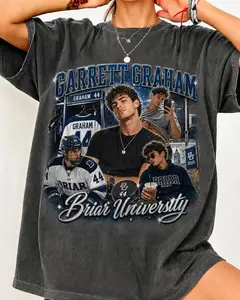 Garrett Graham Comfort Colors Shirt, Briar University Hockey Tee, Graham 44 Hockey Romance Gift, Briar U Tee, Campus Hockey