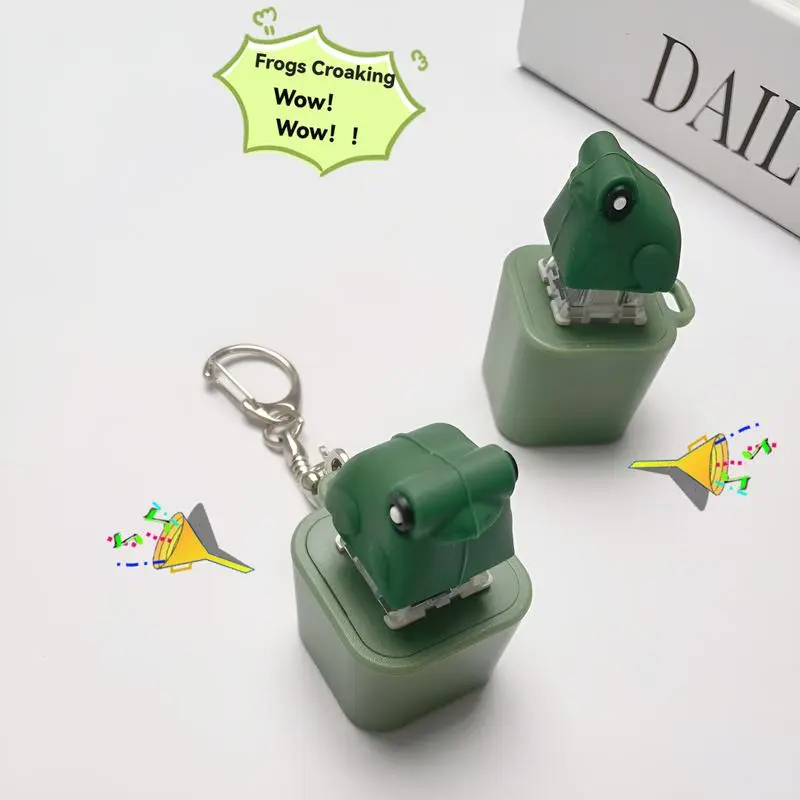 【2Pcs/4Pcs】Rechargeable Frog Croaking Fidget Toy-Frog Croaking Keychain,Frog Croaking Stress Reliever with Colorful Lights,Fun&Portable Anxiety Relief Toy,Valentine's Day Gift,Halloween Gift,Ideal Gift for Kids&Adults Christmas Present