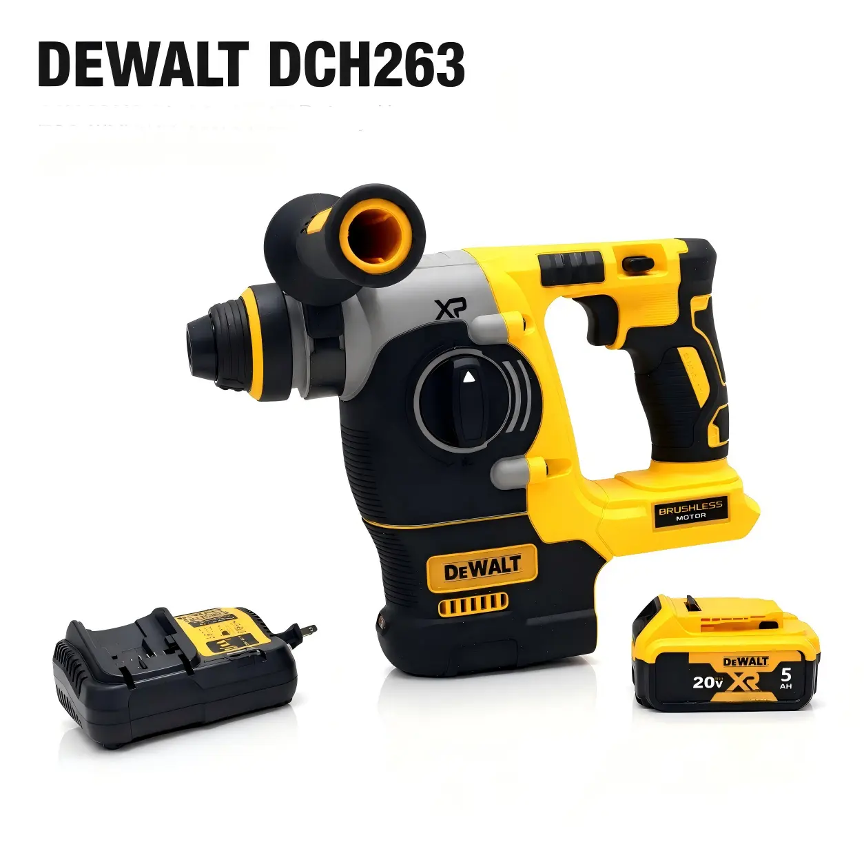 The DeWalt DCH273 rotary rig offers 950rpm no-load rotation and a rugged build for heavy construction tasks; battery charger brushless angle industrial repair professional diy use detent pin nm torque high power tool impact screwdriver project cordless