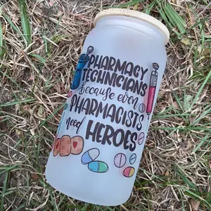 Pharmacy technician glass Tumbler—16oz tumblers