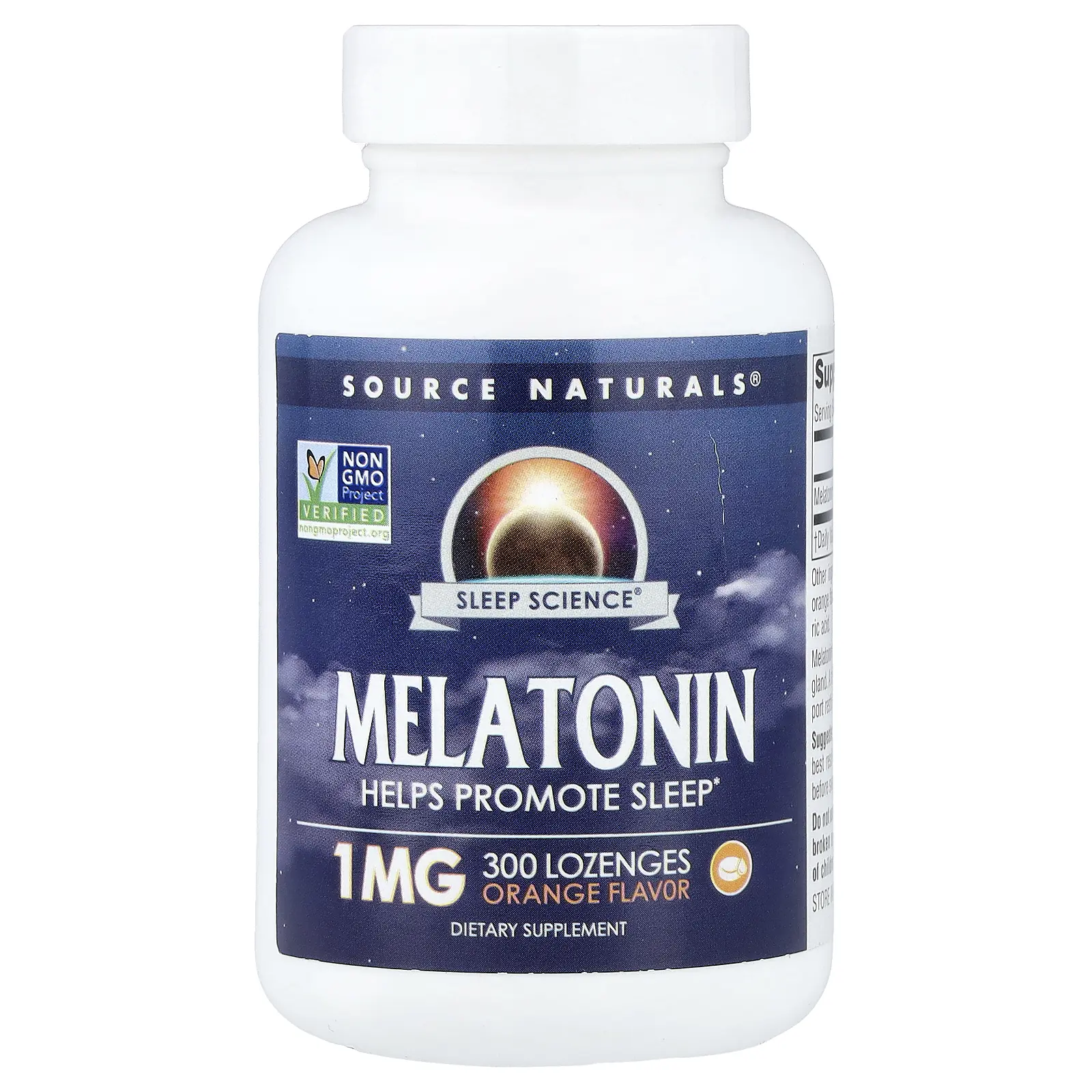 Source Naturals Sleep Science®, Melatonin, Orange, 1 mg, 300 Lozenges