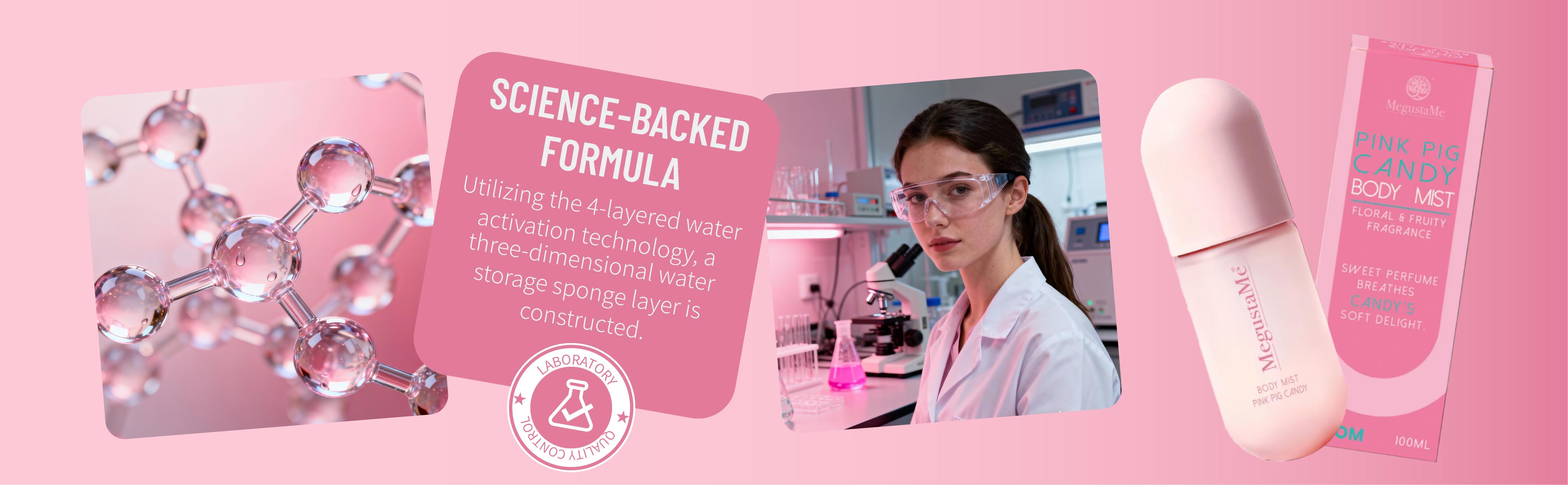 4D Pink Candy Body Spray for Women, Long Lasting Sweet Candy Fragrance Mist, Lightweight Non-Sticky Daily Perfume, Skin Safe Girly Body Scent