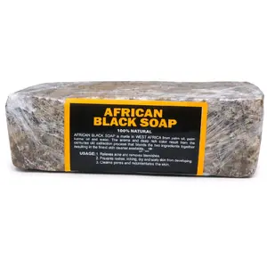 Raw African Black Soap 3 lbs Bulk Bars 100% Pure Natural From Ghana Acne Treatment Aids Against Eczema Psoriasis Dry Skin Scars Dark Spots 3 lbs