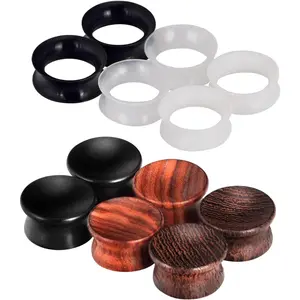 12 count Brown  Plugs Black White Clear  Ear Tunnels Earrings Stretcher  Gauge 2g-7/8 inch