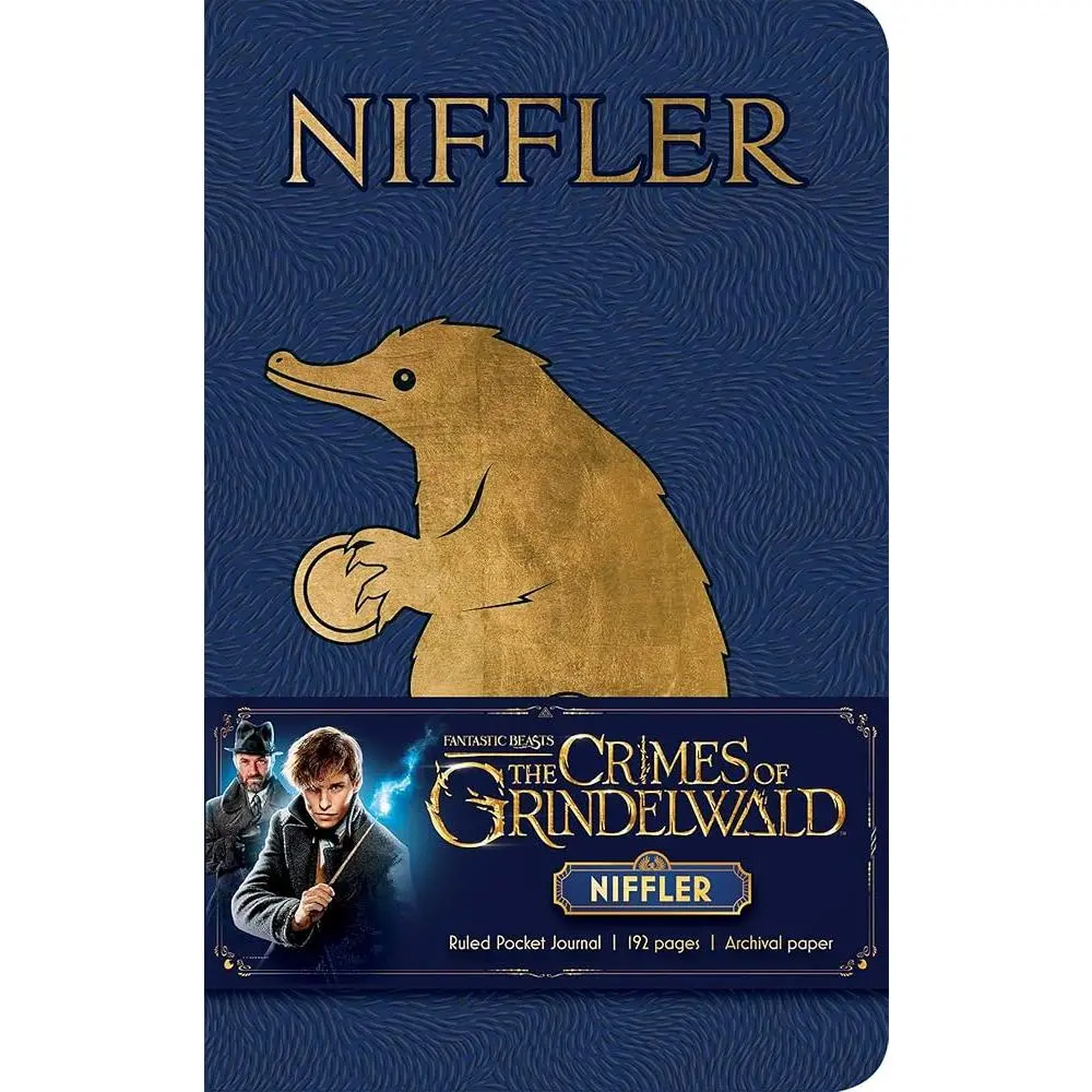 Soft Cover Journaling Notebook - Niffler Animal Character Fantasy Sci-Fi Ruled Journal, 192 Pages, Back Pocket, Ribbon Marker, Office Stationery Supply for Stationery Love Fans (From Fantastic Beasts: The Crimes of Grindelwald)