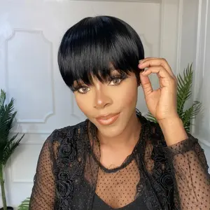 OPQHAIR  6 Inch Women' Short Wig Look Short Straight Hairstyle Suitable for Summer, Music Festivals, Parties & Casual Attire