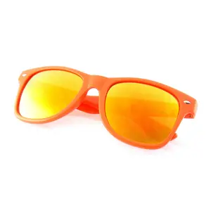 Flash Mirror Reflective Lens Neon Horned Rim Sunglasses