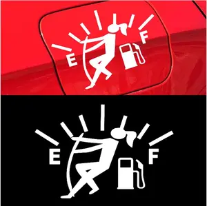 Funny Girl  Sticker Decal, High Gas Consumption Vinyl Sticker,   Gage Empty Sticker,  Automotive Exterior Decoration for , , , SUV (White)