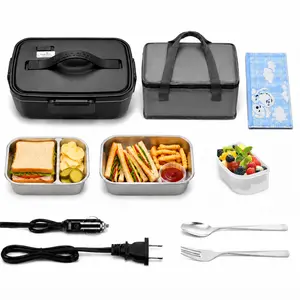 Portable Lunch Box Warmer, Adult Food Quick Heat Bento Box, Removable Stainless Steel Container, Food Warmer for Car/Truck/Office (Grey)2026Birthday Gift