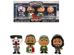 DGA Collectibles HOMIES BIG HEADZ Collectors Edition Series #4 - 4 Inch Collectible Figure Set with Clown Prince OG Sapo & Hollywood 4-Pack