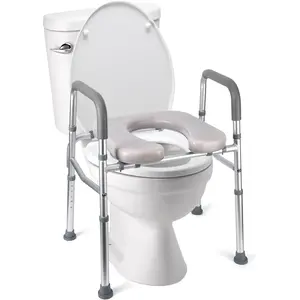 GARVEE Raised Toilet Seat with Handles，Safety Assist Shower Chair，Toilet Seat Riser for Seniors, Adjustable Height & Width for Elderly Handicap Disabled Hip Surgery Recovery
