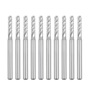 10Pcs 2.5mm Carbide End Mill Engraving Milling Cutter CNC Router Bits for PCB Machine 1/8" Shank