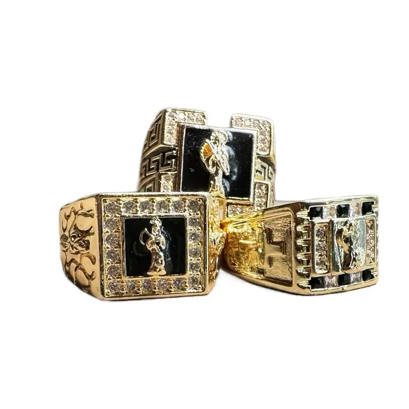 Santa Muerte Ring - Gold Plated, Unique Design, Men's Jewelry