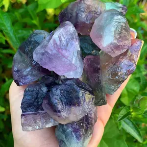 Raw Rough Rainbow Fluorite Chunks Healing Crystal Mineral Rocks Specimens 1PCS Earth Attributes