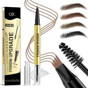 1-PACK(or 2-PACK) Waterproof Micro-Fork Eyebrow Pencil for Natural Hair-Like Strokes & Smudge-Proof Makeup - Perfect for Daily Use & Soft Glam Looks