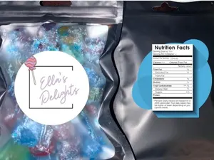 Ellas Sour Blue Razz Gushers - Extreme Sourness - Blue Raspberry Flavor - Sweet, Candy