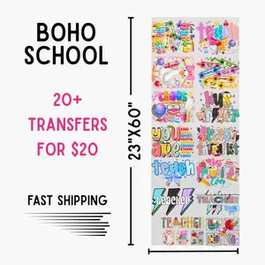 Boho School | Dollar Deals DTF Transfer Gang Sheet For Graphic Tees