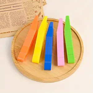 Children's Fine Motion Training Accessories Tweezers Flat Headed Tweezers Color Clip Plastic Tweezers Children's Toy Eyelash Tools