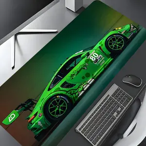 Green Race Car Dinosaur Design Large Gaming Mouse Pad,Aesthetic Desktop Decoration Drotection Pad,Washable Rubber Pad Non-Slip Lock Edge Multi-Size Mouse Pad Suitable For Home Office,Good Gift for Family and Friends,Non Slip Mousepad, Desktop Accessory