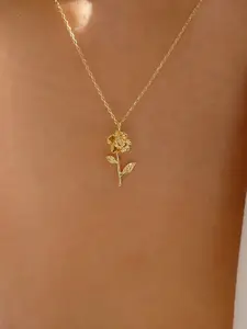 Alloy Rose Pendant Necklace