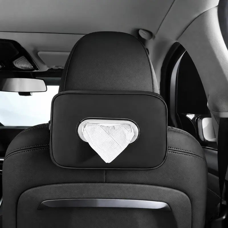 Car Tissue Box Holder, Universal Auto Napkin Organizer for Sun Visor, Seat Headrest, Back Seat & Car Interior, Convenient Paper Towel Storage Dispenser