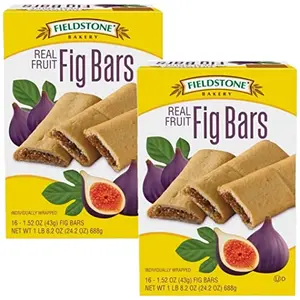 Fieldstone Bakery Fig Bars Individually Wrapped, Value Pack   | 1.52 Oz | Box of 16 | Pack of 2 (32 Total Bars)