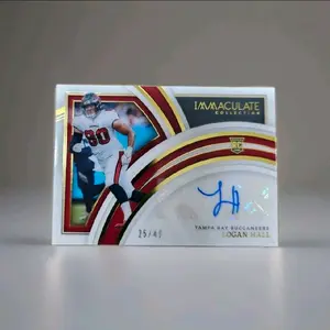 Panini 2022 Immaculate Rookie Autos /49 Logan Hall #156 Rookie Auto RC Tampa Bay Buccaneers Autographed Card