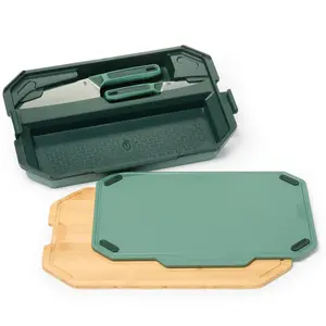 Gerber Gear ComplEAT Cutting Board Set - Cutting Board Kit with Polypropylene & Bamboo Cutting Boards - Features Paring Knife & Chef's Knife in Nesting Design