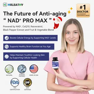 HIILEATHY NAD+ PRO MAX - Supercharge Your Body and Mind with NAD+, CoQ10, and Resveratrol for Enhanced Cellular Health, Energy & Longevity