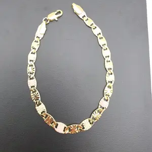 NEW STYLE 5MM  BRACELET three tones gold-plated gold color in the back 7 ½inches