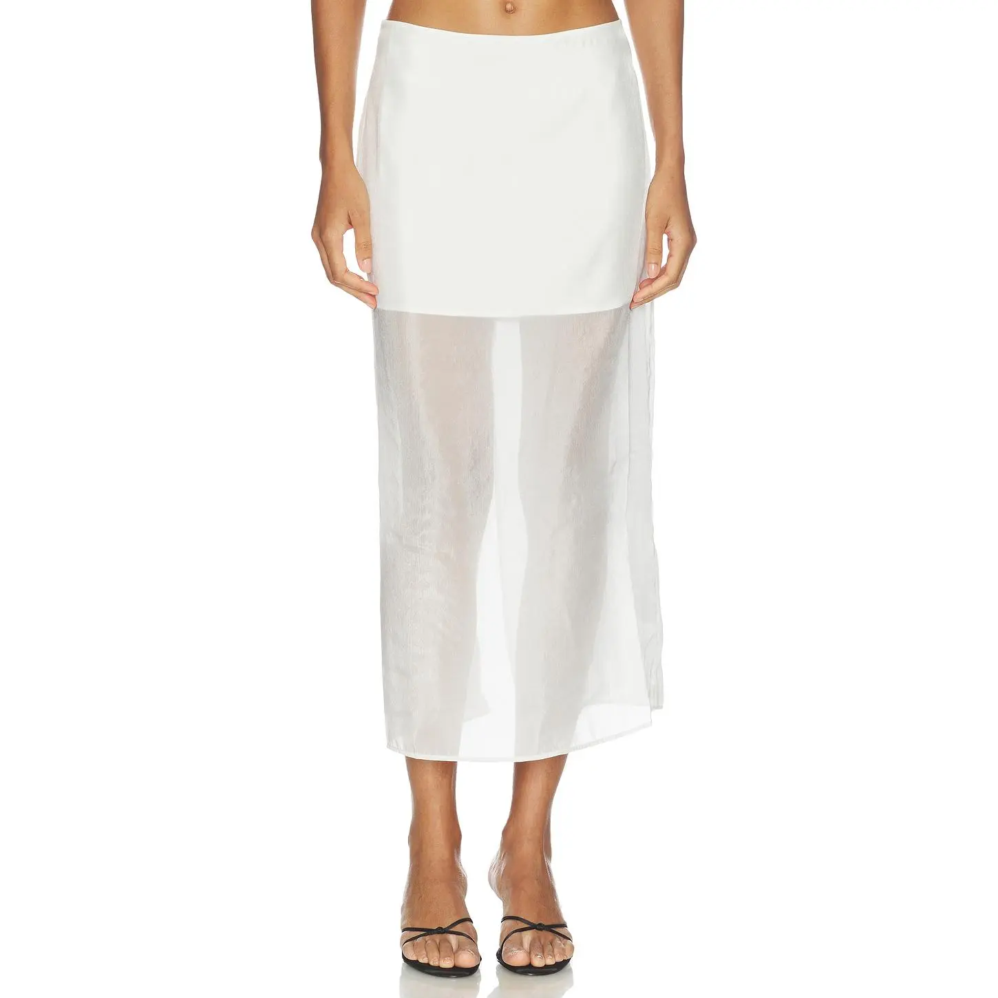 SANS FAFF Cove Silk Skirt in White