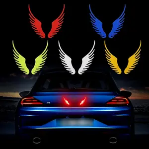 5 Pair Reflective Angel Wings Stickers for Car Safety Warning High-Intensity Night Visibility Anti-Collision Reflective Decals Waterproof for Car Logo Rearview Mirror