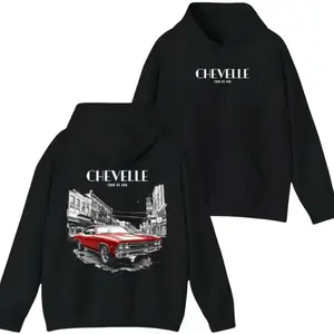 1968 Chevelle SS Hoodie, Classic Muscle Car Graphic Pullover Sweatshirt, Retro Car Themed Apparel, Winter Style For Car Guys