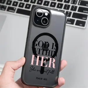 2026 God Is Within Her Psalm 46:5 Phone Case for iPhone X/XS/Xs Max 11 12 13 14 15 16 Pro Max Plus, Anti-Drop Protector Compatible with MagSafe Clear