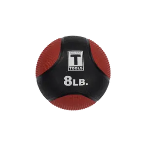 8LB Red and Black Medicine Ball for Exercise and Fitness