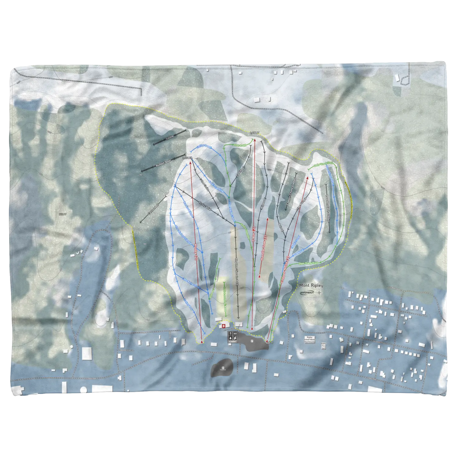 Mont Ripley, Michigan Ski Resort Map Blanket