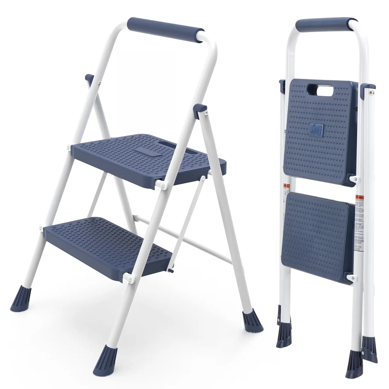 CONCETTA 2 Step Ladder, Folding Step Stool with Anti-Slip Pedal, Lightweight Portable Ladder for Home, Workplace, 800lbs Capacity, Blue