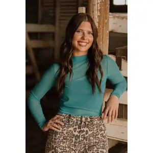 Meshed Out Turquoise Mesh Top