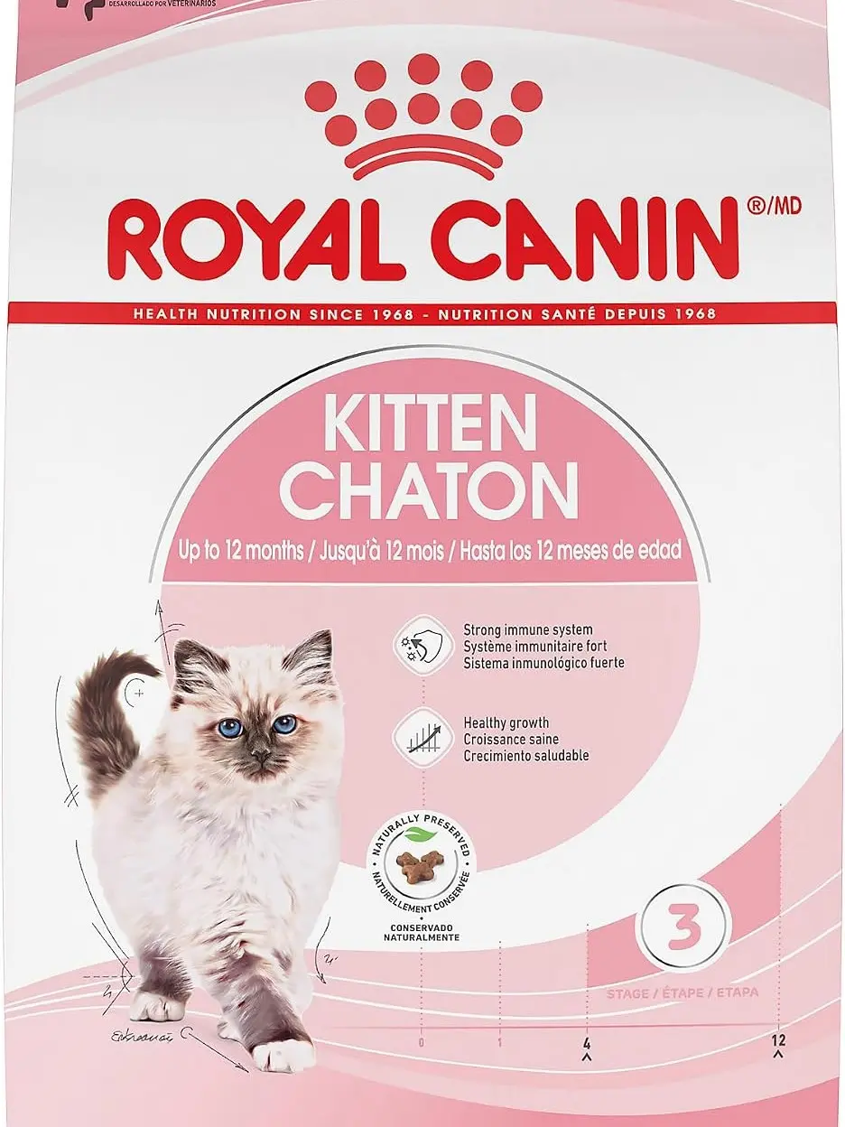 Royal Canin Feline Health Nutrition Kitten Dry Cat Food, 7 lb Bag. | Formulated for Kittens Up to 12 Months, Supports Immune System, Tailored Kibble Size, 7 lb Bag