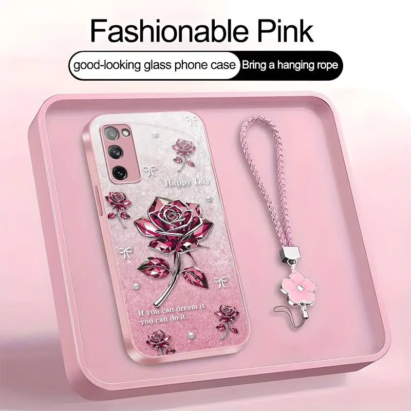 Suitable for [Galaxy S20 Fe] high-end women's phone case🤩,exquisite rose pattern, sophisticated yet elegant，drop-resistant, affordably priced，fingerprint-resistant  YM99