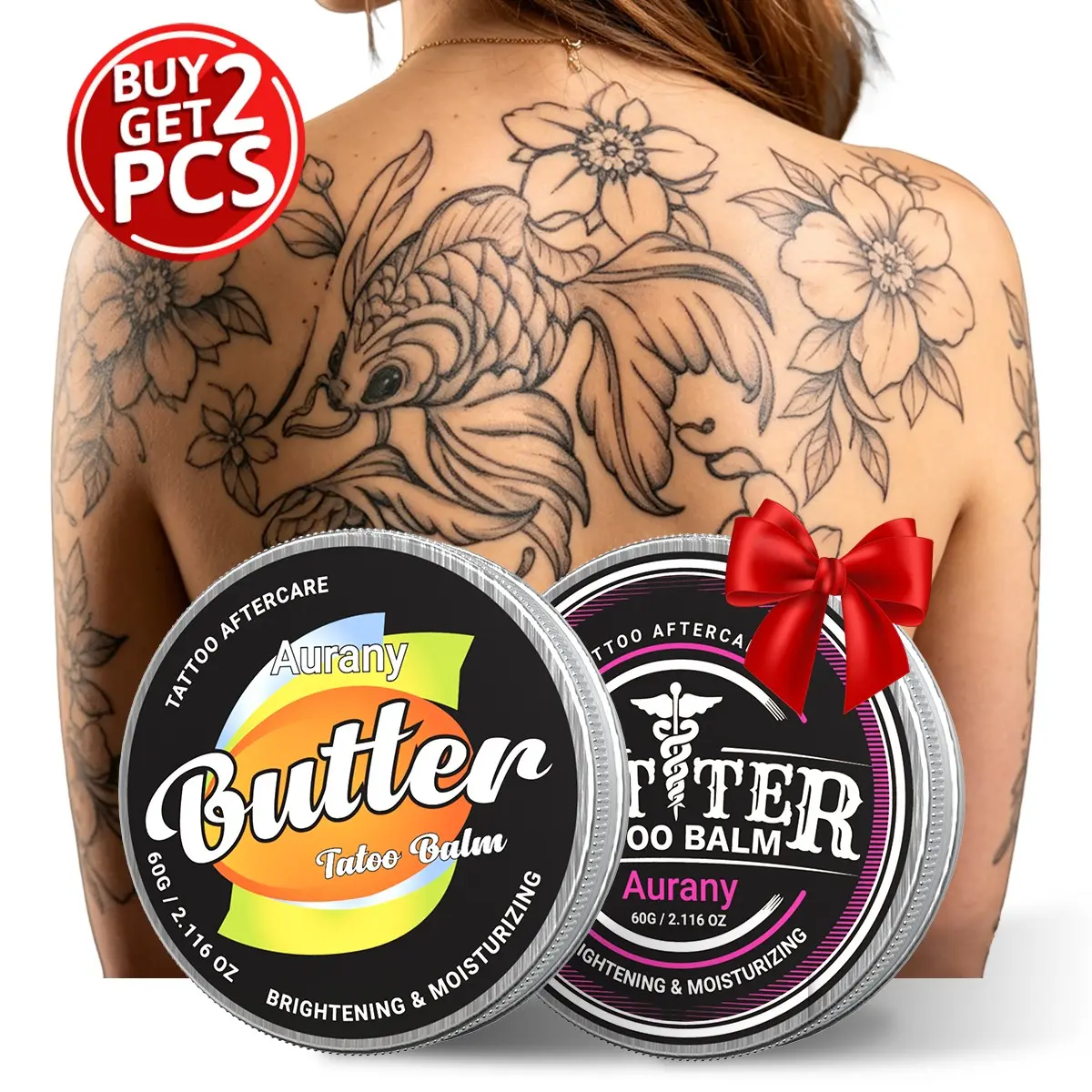 Butter Tattoo Balm，Tattoo Moisturizer，Tattoo Cream，Smooth Texture, Gentle Formula，Moisturizing & Enhancing Tattoo Color, Ideal For Daily Tattoo Care，Gentle Tattoo Care Cream For Tattoo Lovers，Tattoo Aftercare Cosmetics, Tattoo Treatment Balm