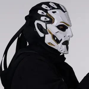 LED Cyber Mask Futuristic Costume Mask for Halloween Cosplay Festival Party