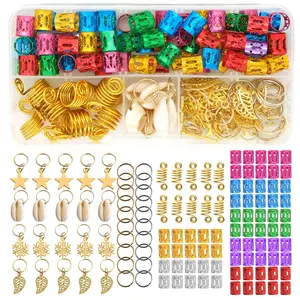 120 Pieces Hair Jewelry for Women Braids 7 Different Colors Braiding Hair Rings Colorful Accessories with Cute Pendants Ideal for Stylish Braids