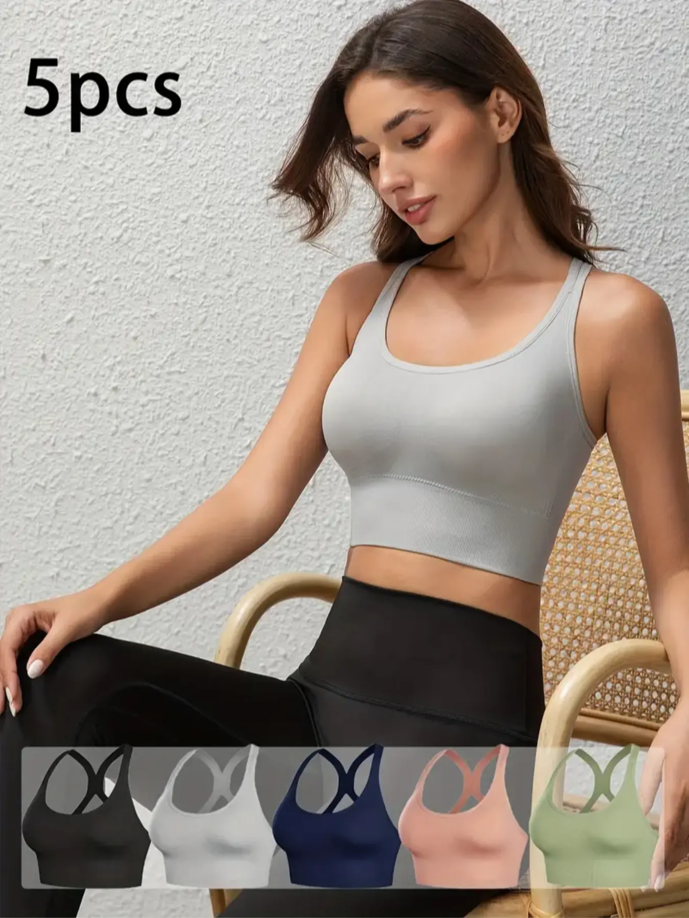 Women's Plus Size Sports Bra Set, Shockproof High Support, No Underwire, Wave Print, Casual Fitted Design, All Seasons, Everyday Wear Underwear