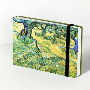 1pc, 100 pages/50 sheets, Bandage Sketchbook, Van Gogh Art Watercolor Sketchbook, 160gsm, Ultra-Thick Sketch Paper, Small Travel Journal, Marker Pen Sketchbook, Blank Watercolor Paper, Hardcover Notebook, Artist Painting Supplies