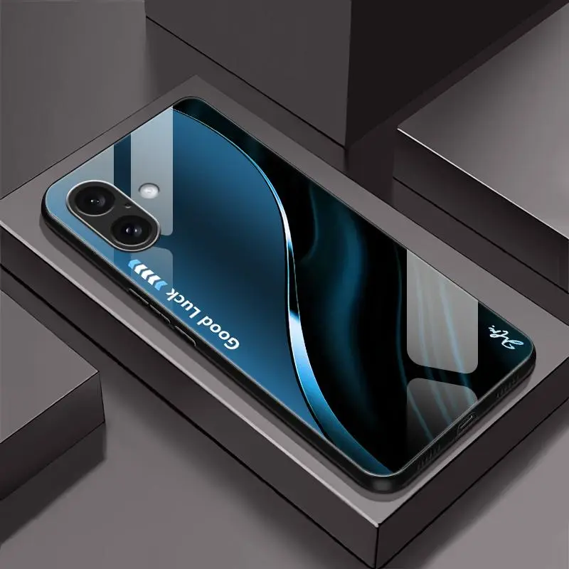 Suitable for [iPhone 16 Plus] Simple silk gradient glass phone case, affordable, fully shockproof, drop-proof and wear-resistant 995