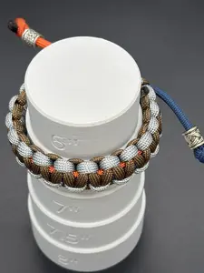 Cobra Adjustable Paracord Bracelet with Rune Beads
