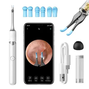 Aspoven Ear Wax Removal Tool With Camera,High Precision Endoscopic Ear Cleaning Tool with Ear Sponn Set,Visual Tweezers Ear Scoop
