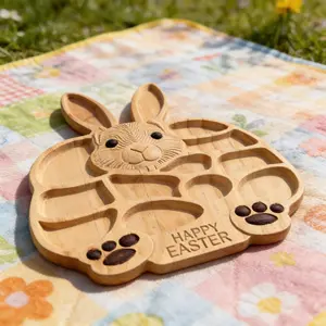 New Creative Wooden Animal-Shaped Snack Tray, Fruit Platter for Home Use, Party Serving Dish, Unique Design, Durable Material